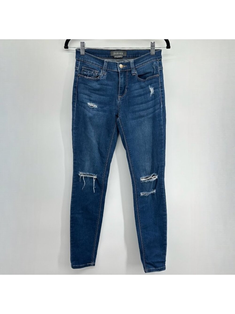 Harper Stretch Destructed Skinny Jeans Size 27
